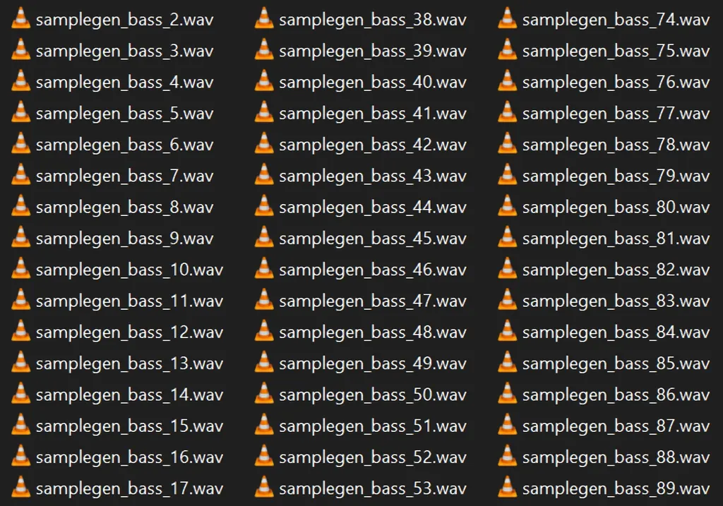 Bass samples in a music production session